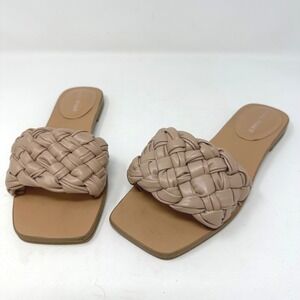 Marc Fisher Caspian Woven Slide Sandals Nude Size 6.5